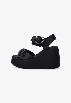High heeled sandals - black