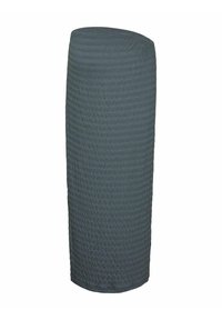 Jupe en maille grise avec un design ajusté à la longueur du genou. Sa texture douce et sa taille élastique offrent confort et polyvalence.