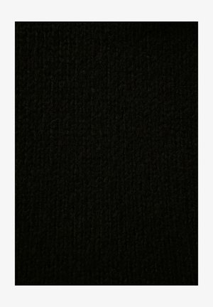 Black knitted fabric with a ribbed texture, featuring a consistent pattern of vertical lines and soft, thick yarn.