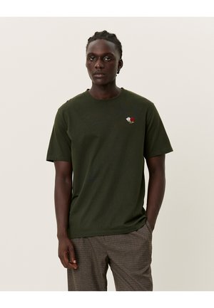 Les Deux CLYDE - Print T-shirt - dark green