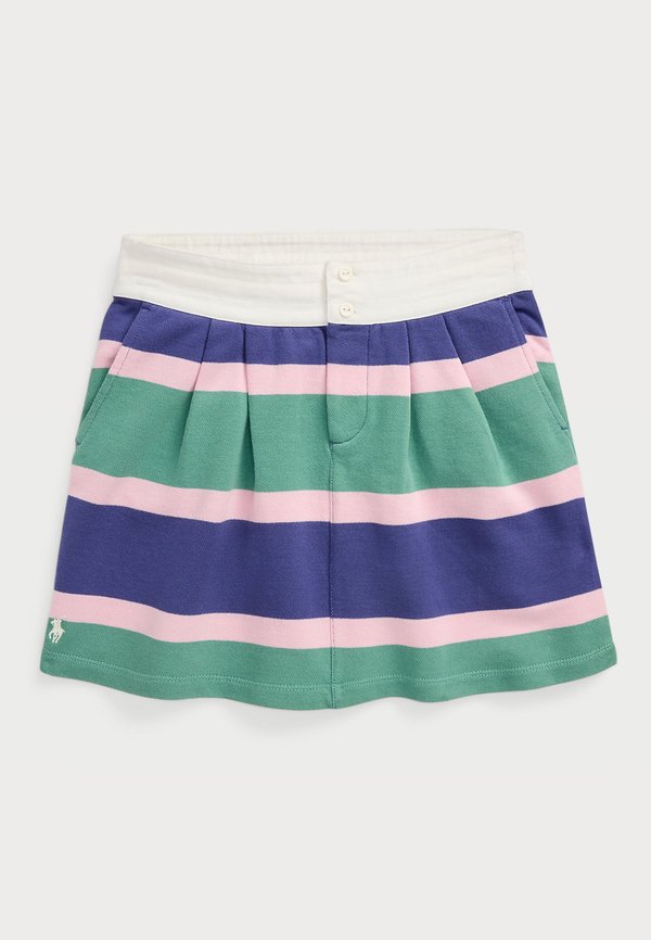 STRIPED COTTON TERRY RUGBY SKIRT - A-Linien-Rock - fairway multi