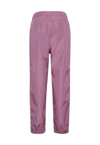 Leichte, dehnbare Hose aus weichem, rosafarbenem Stoff. Mit elastischem Bund und zulaufenden Beinen mit elastischen Bündchen an den Knöcheln.