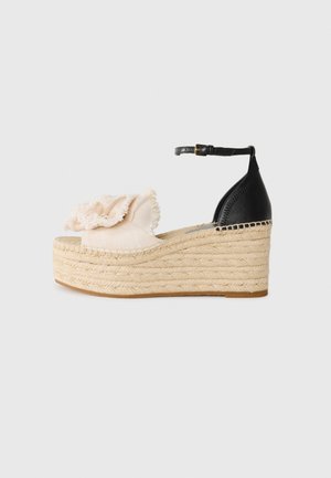 FLOURISH - Wedge sandals - black/cream