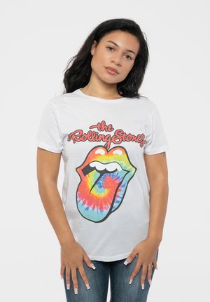 THE ROLLING STONES TIE DYE TONGUE - Print T-shirt - white