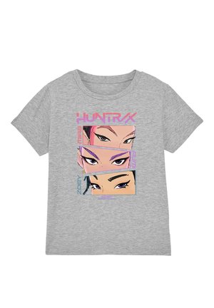 KPOP DEMON HUNTERS HUNTRIX EYES COMIC STRIP - Print T-shirt - mottled light grey