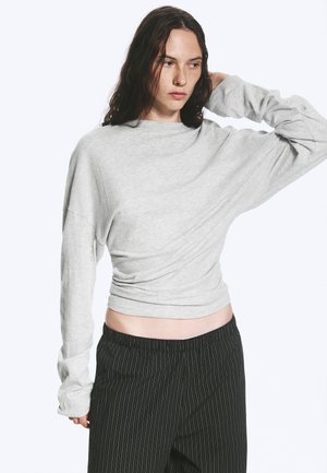 Weekday, PLEATED LONGSLEEVE - Longsleeve - grey melange dusty