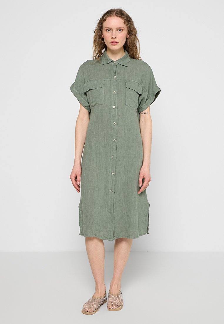 Le Monde du Lin Blousejurk kaki Le Monde du Lin Blousejurk kaki