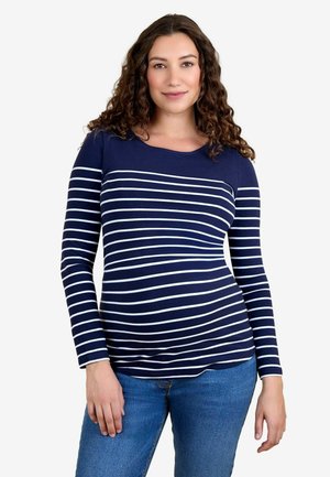 STRIPE MATERNITY NURSING - Pikkade varrukatega topp - navy white stripe
