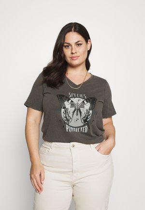 VLILY STRAIGHT TEE - Camiseta estampada - dark grey