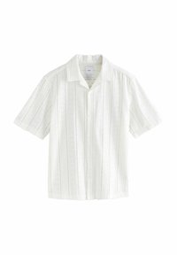 REGULAR FIT-TEXTURED BRODERIE SHORT SLEEVE - Košile - ecru cream