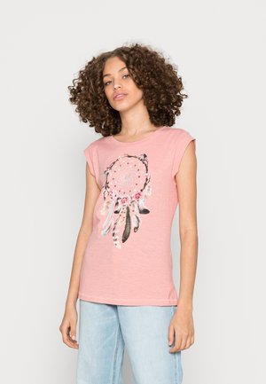 ONLBONE FEELFEATHERS TOP BOX - Print T-shirt - blush dreamcatcher