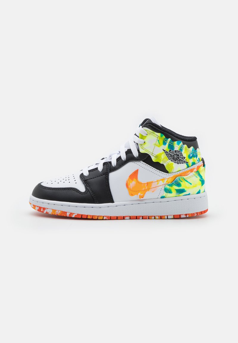 Jordan AIR 1 MID UNISEX Basketball shoes black/white/team orange