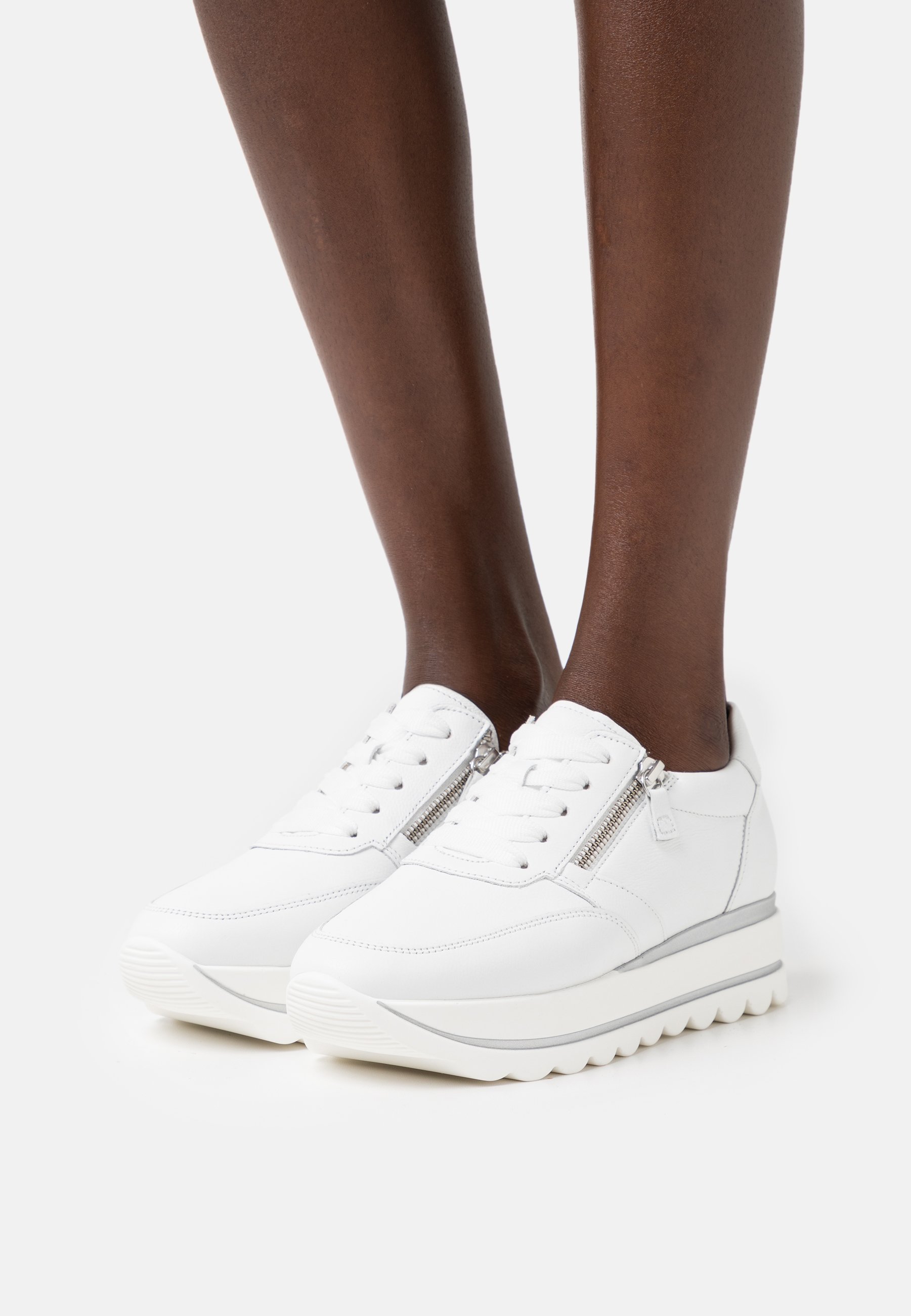 white gabor trainers