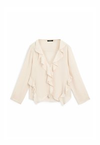 RUFFLED WITH ASYMMETRIC HEM  - Blouse - white