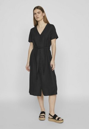 VILA MIDI KURZÄRMELIGES - Blousejurk - black beauty