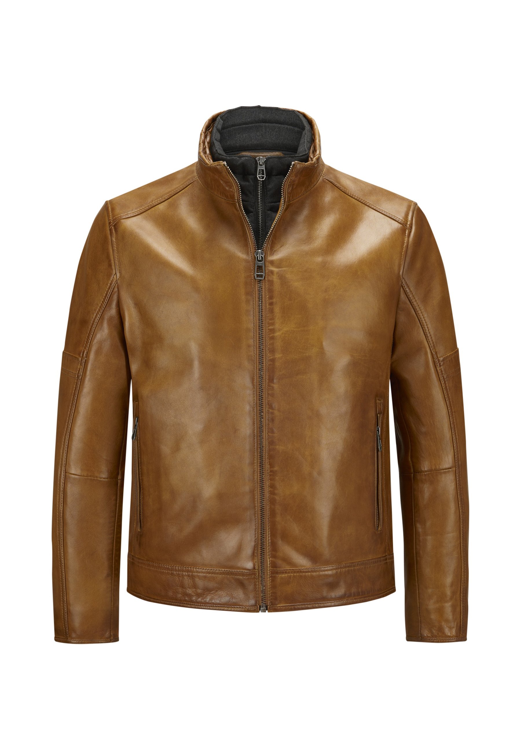 Milestone BENDER - Leather jacket - camel - Zalando
