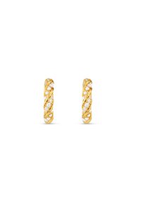 Orelia PEARL & CRYSTAL WOVEN TWIST HOOP - Fülbevalók - gold-coloured