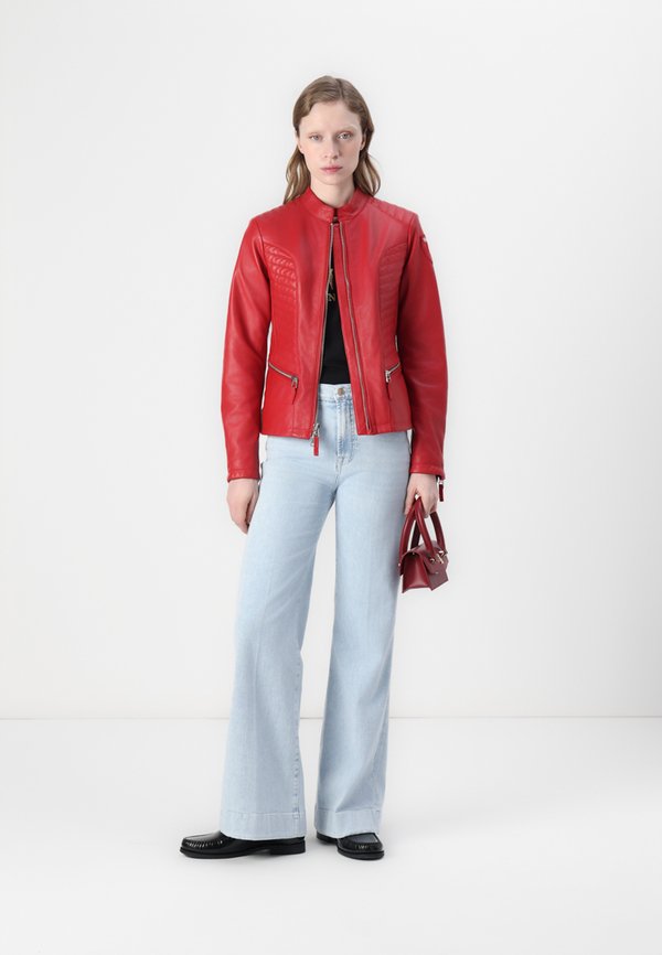 BARBARA - Leather jacket - rosso sangue3