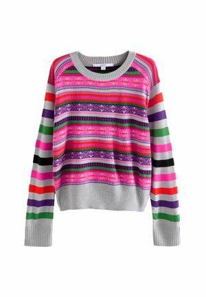 COSY CREW NECK - Vesta - pink fairisle stripe