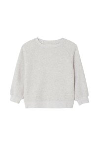 Sweat-shirt gris avec un col rond, des manches raglan longues et des poignets et ourlet côtelés. Confectionné dans un tissu doux et texturé.