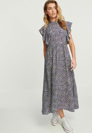 FLUTTER SLEEVE HIGH NECK TALL REGULAR FIT - Freizeitkleid - navy ditsy print