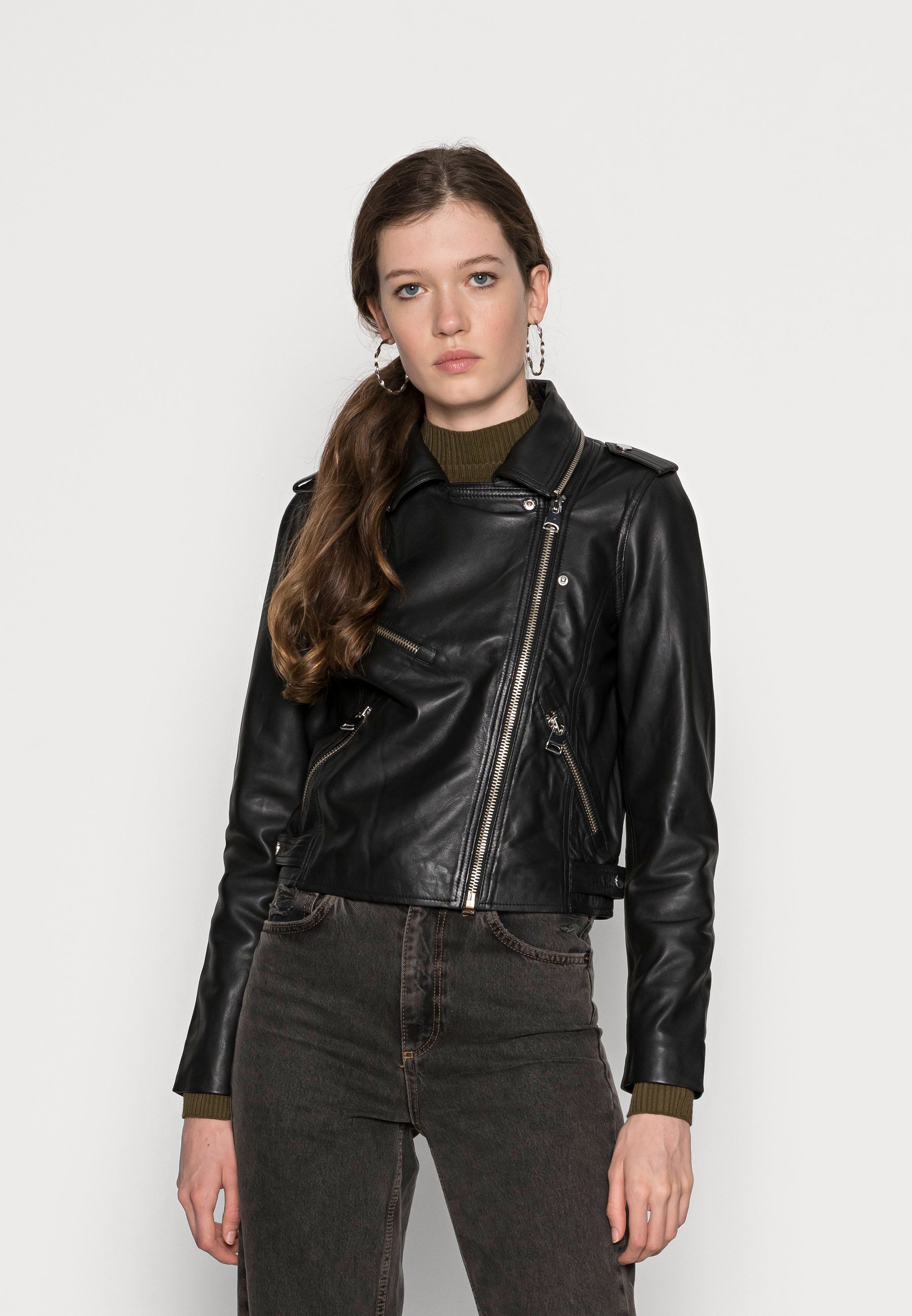 Vero Moda VMSUPREME SHORT JACKET - Leren jas - black/Zwart - Zalando.nl