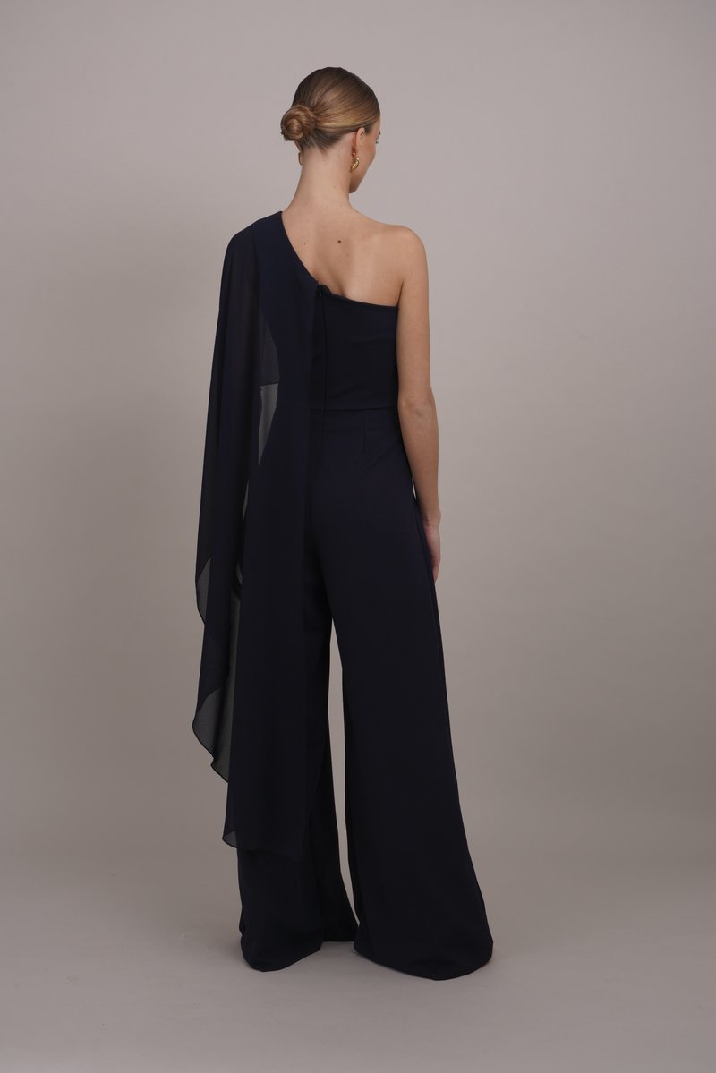 WAL G. MELODY ONE SHOULDER - Jumpsuit - navy blue/dark blue - Zalando