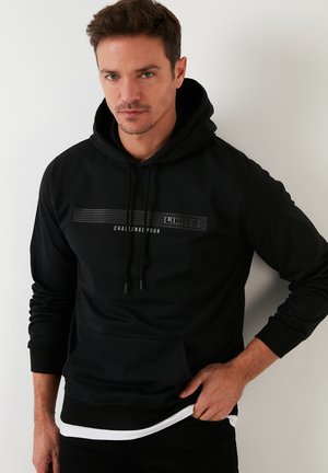 SLIM FIT - Hoodie - black