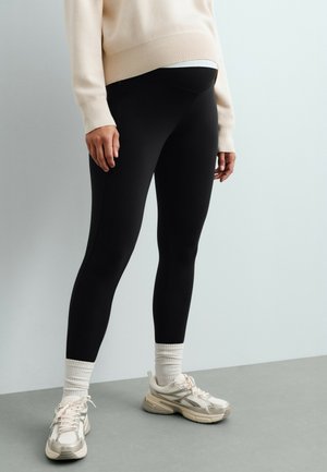 OYSHO, 65CM WARM MATERNITY LEGGINGS WITH ZIPS - Legging (type pantalon) - black
