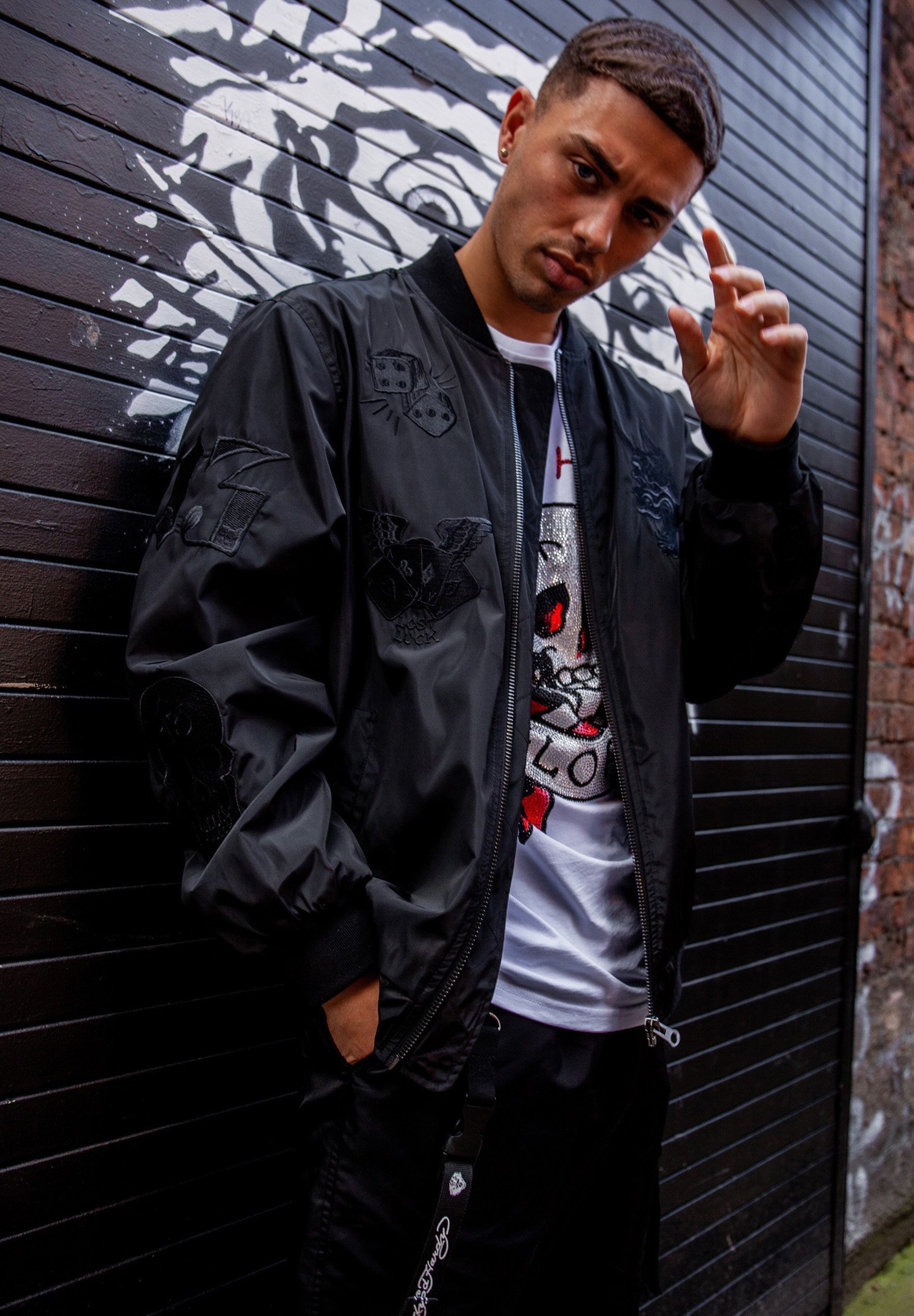 Ed Hardy DRAG-CLOUD NYLON BOMBER JACKET - Chaqueta fina - black/negro -  Zalando.es