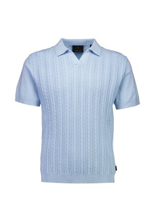 S/S CABLE V-NECK  - Poloshirt - sky blue