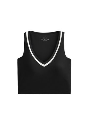 OYSHO V-NECK COMFORTLUX - Camicetta - black