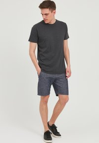 INDICODE JEANS IDGALGO LINEN MIX - Kratke hlače - navy