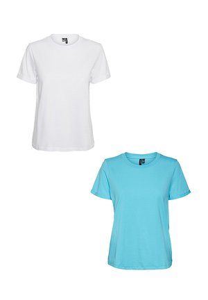 2ER PACK PAULA - Basic T-shirt - weiß  hellblau