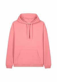 Felpa rosa con cappuccio regolabile, tasca frontale e polsini a costine. Realizzata in tessuto morbido, presenta una vestibilità comoda e una texture liscia.