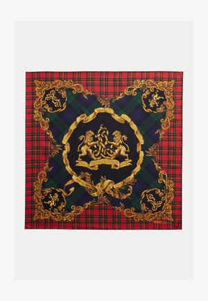 Polo Ralph Lauren, CREST SILK TWILL SQUARE SCARF - Μαντήλι για το κεφάλι - red/gold-coloured multi