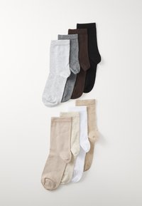 8 PACK - Zeķes - mottled beige/mottled grey/black
