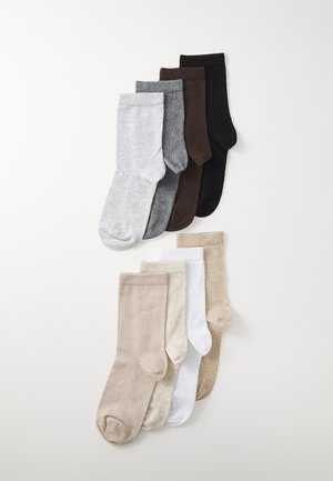 8 PACK - Sokken - mottled beige/mottled grey/black