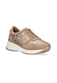 Zapatillas azulon acolchadas con acentos de ante, lados texturizados, cordones planos y una suela blanca acolchada, que presentan un sutil detalle de impresión de serpiente.