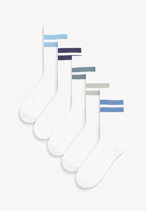 5 PACK RICH CUSHIONED FOOTBED - Socks - white blue