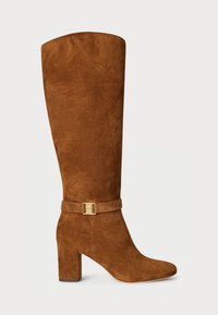 KELLIE SUEDE TALL BOOT HEEL - Čizme s visokom petom - brown