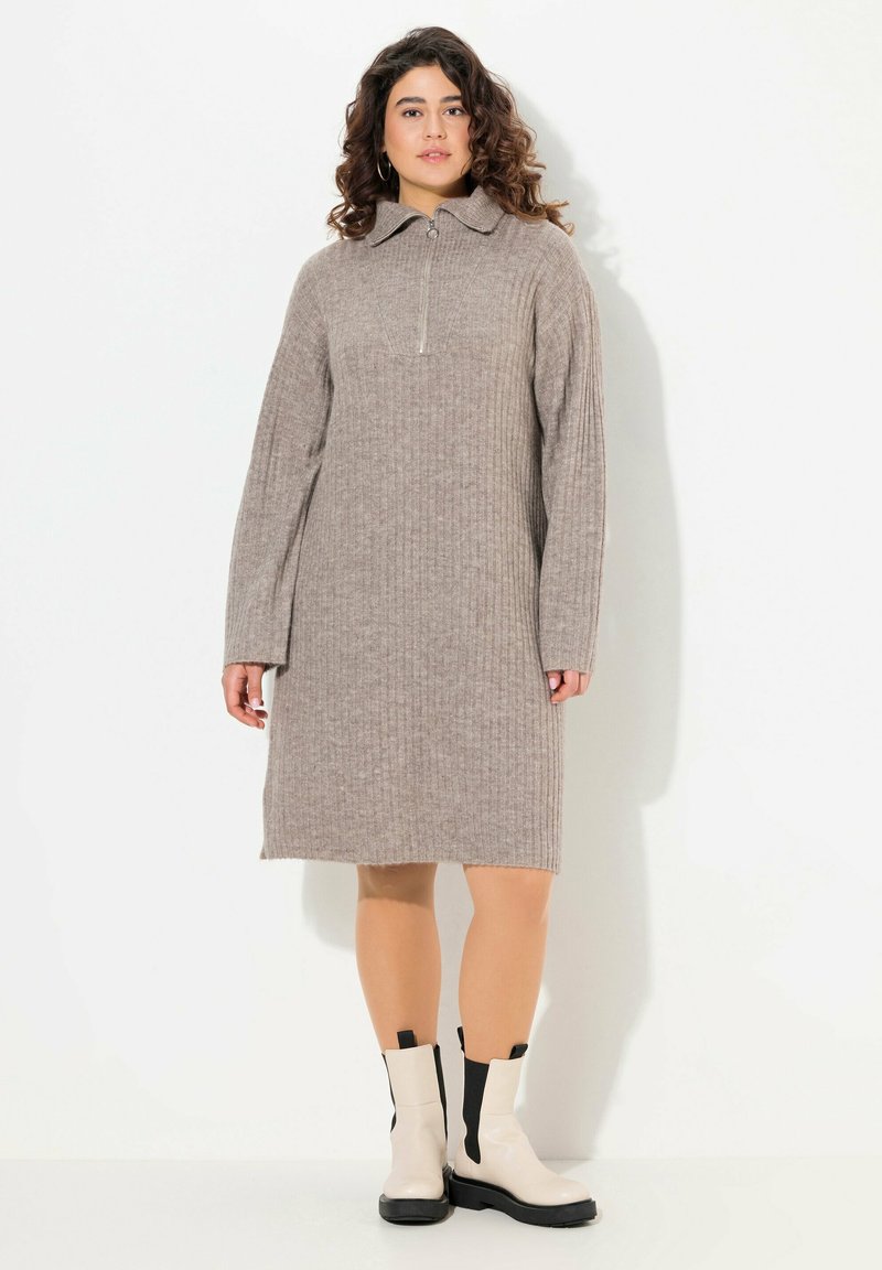Ulla Popken TROYER COLLAR - Robe pull - pebble gray