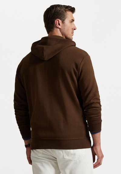 Polo Ralph Lauren Big & Tall DOUBLE-KNIT FULL-ZIP HOODIE - Majica s kapuljačom i patentnim zatvaračem - branch brown
