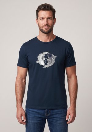 Pier One by Zalando, Тениска с щампа - navy