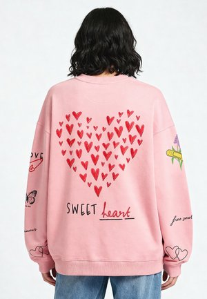 TATTOO SWEETHEART EMBROIDERY OVERSIZED - Sweatshirt - pink