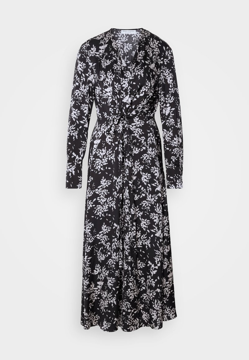 Marc Robe Russian Marc O'Polo LONG SLEEVE - Robe longue - black white/multicolore ...