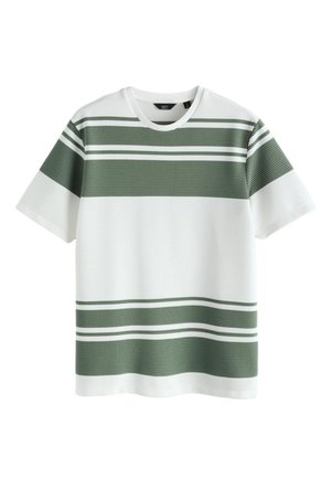 Next, REGULAR FIT - HORIZONTAL STRIPED T-SHIRT . - T-shirts print - green white