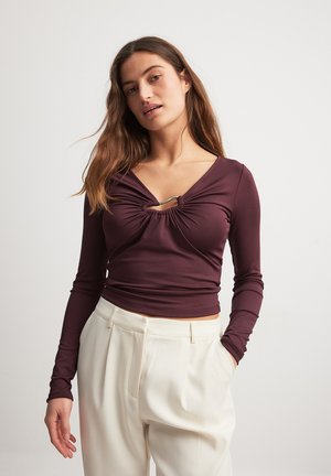 NA-KD, BUCKLE - Top s dlhým rukávom - brown