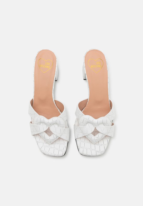 FILLED HEART - Heeled mules - bianco3