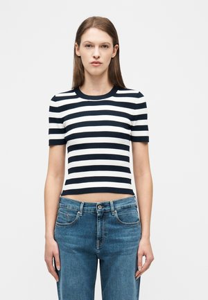 SPORT STRIPE CREW - Tričko s potlačou - midnightblue